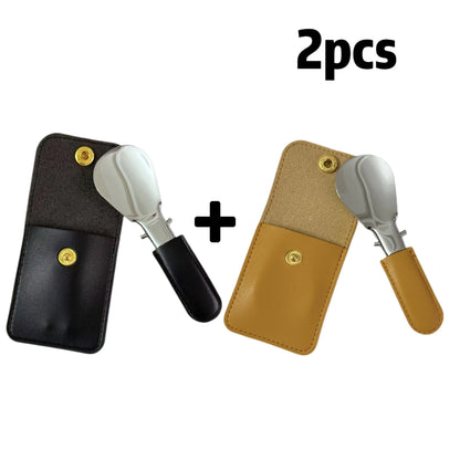 1 stainless steel shoehorn with leather bag, mini portable folding shoehorn, shoehorn for men and women. Beauty World Shop