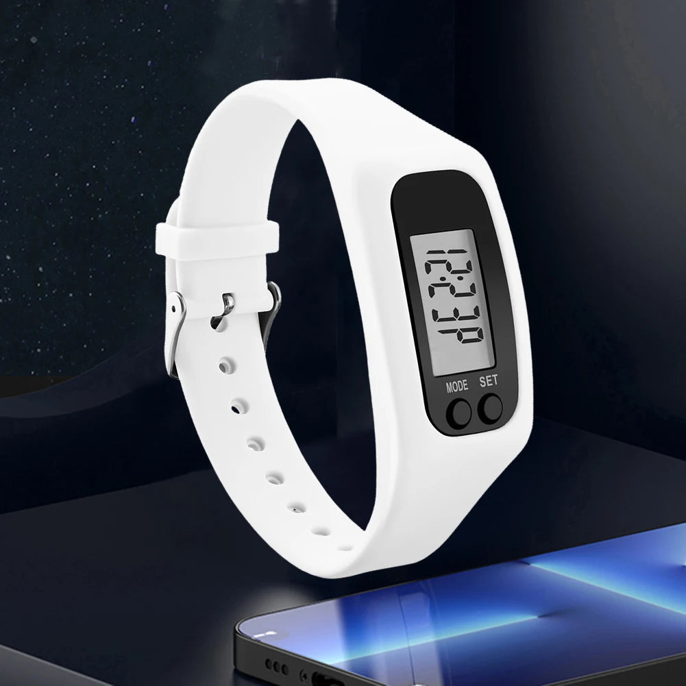 LED Pedometer Bracelet Walking Running Pedometer 12/24H Time Display Silicone Step Tracker Fitness Watch for Outdoor Sports Beauty World Shop