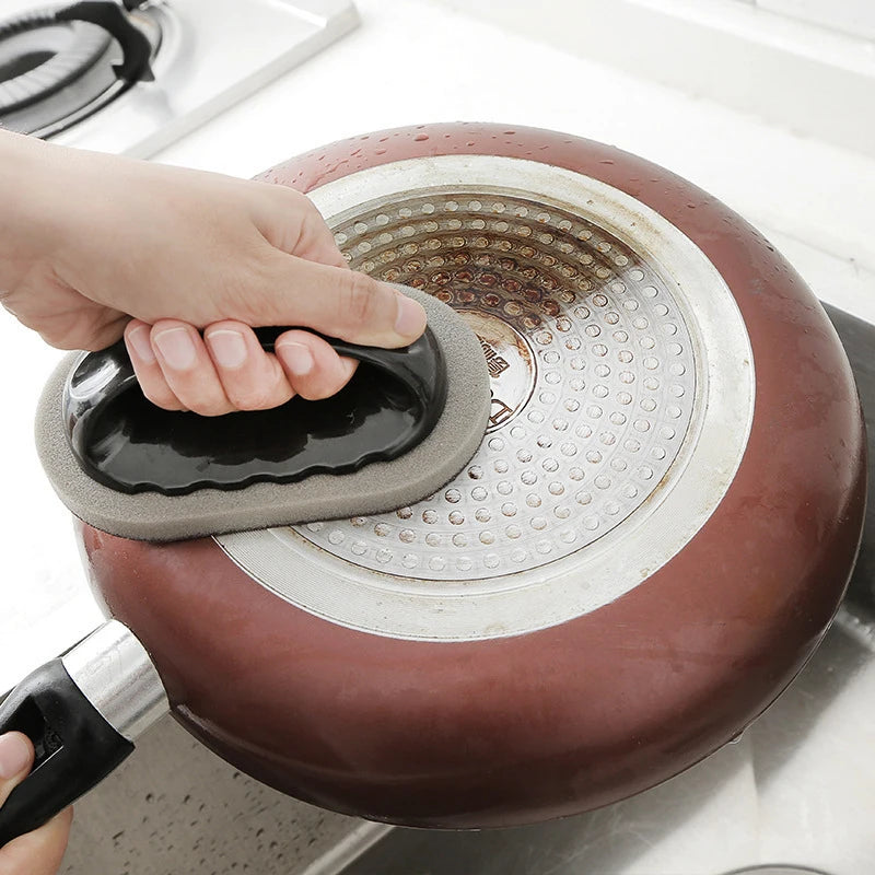 Magic Emery Sponge Brush Wipe Eraser Cleaner Kitchen Bath Rust Strong Decontamination Cleaning Tools With Handle Household Tools Beauty World Shop