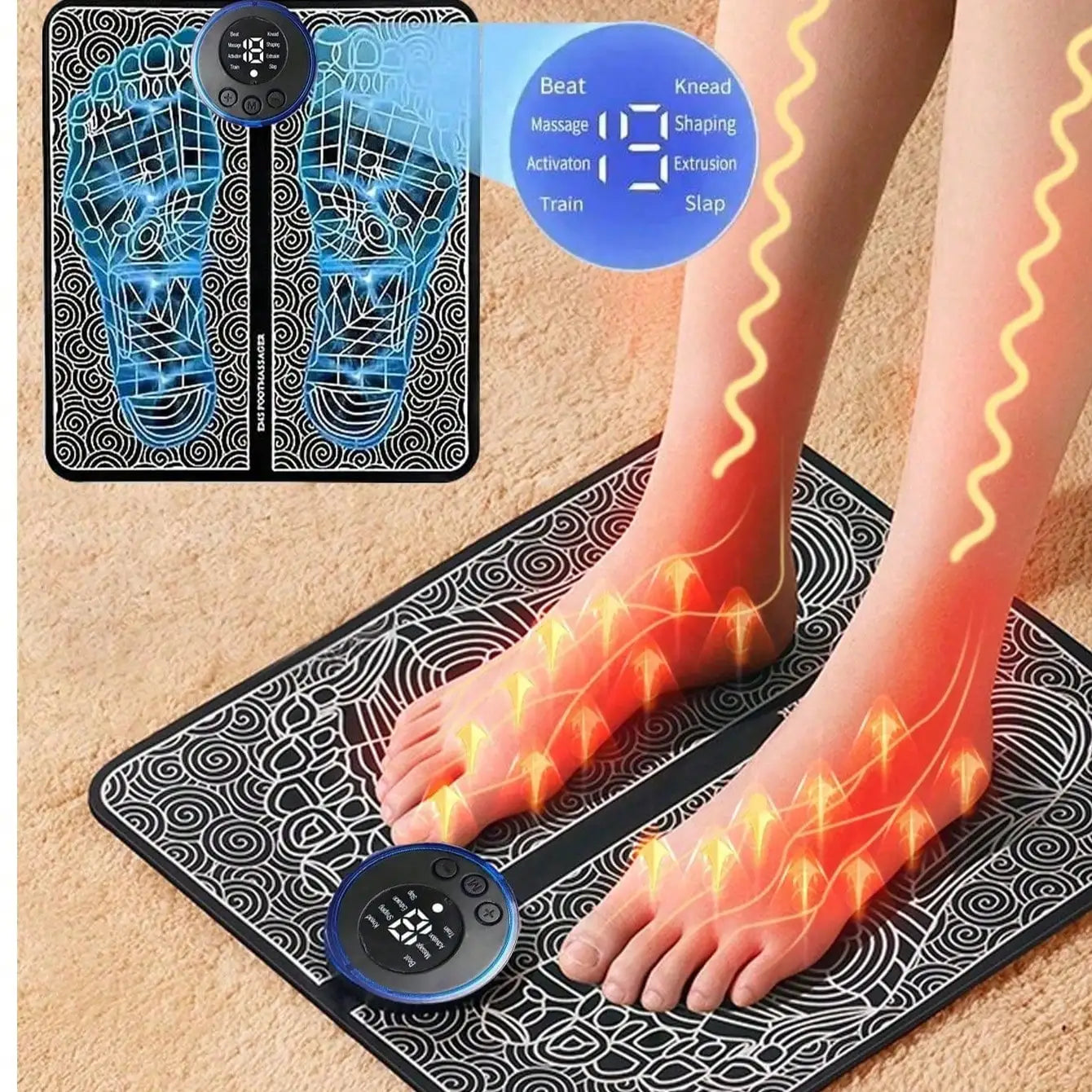 EMS Foot Massager Rechargeable Massage Pad Foot Relaxation Pad Electric Foot Massage Tools Promote Blood Circulation Beauty World Shop