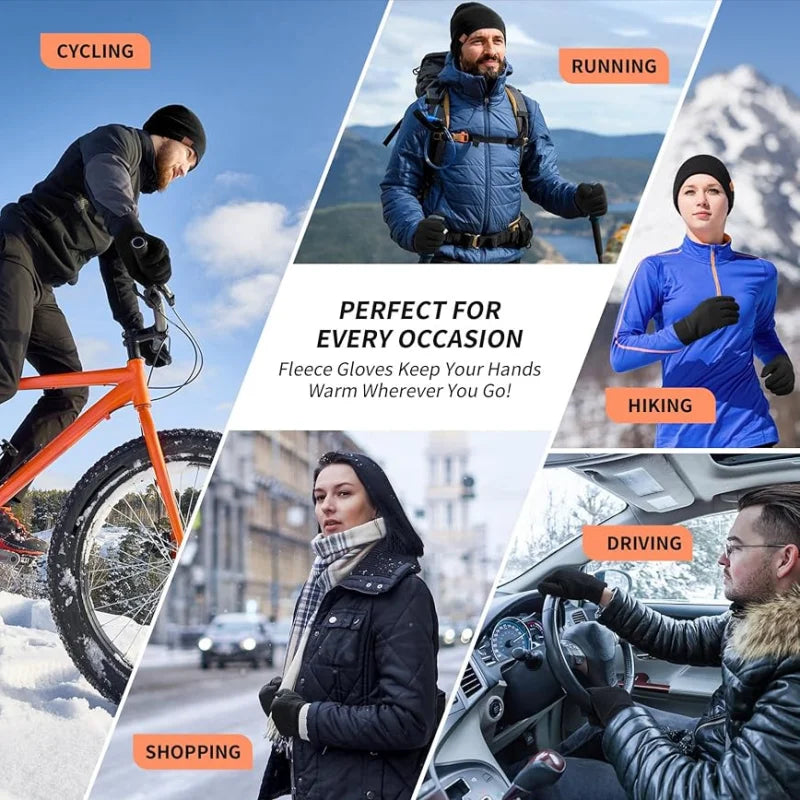 Warm Winter Gloves Polar Fleece Cold Weather Gloves Touch Screen Women and Men Thermal Gloves for Running Hiking Beauty World Shop