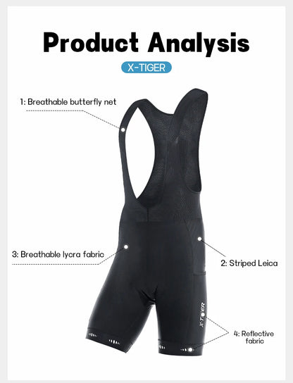 X-TIGER Men's Cycling Bike Bib Short with Phone Pockets 5D Padded Shockproof Breathable Quick-Dry Biking Bicycle Bib Tights Beauty World Shop