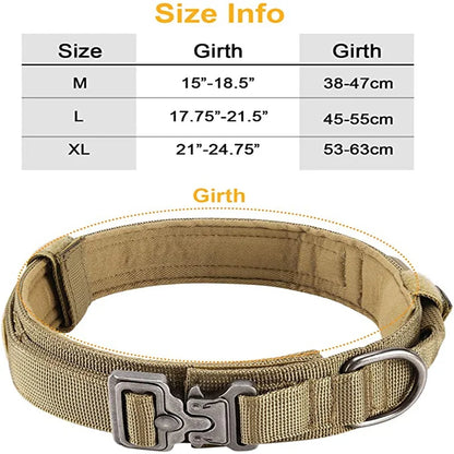 Durable Tactical Dog Collar and Leash Adjustable Military Pet Collar Leash Medium Large Dog German Shepherd Training Accessories