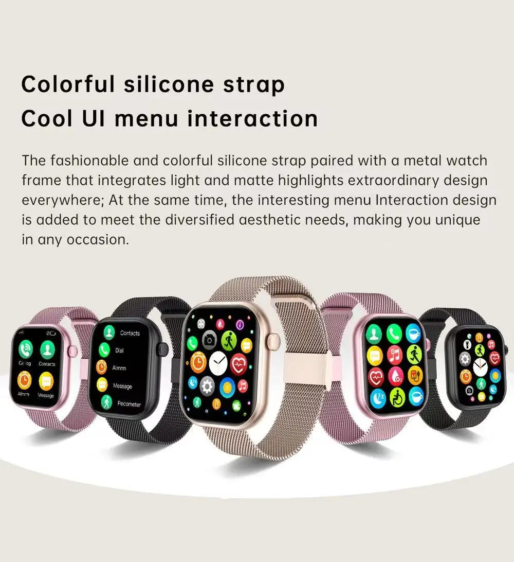 2025 New Watch 10 NFC Bluetooth Call Smart Watch Women Men Heart Rate Voice Assistant 100+Sports Ladies Smartwatch For Xioami