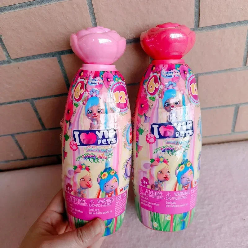 I Love Vip Pets Hairdressing Doll Pet Dog Poodle Surprise Mystery Blind Box Mousse Bottle Braided Hair Female Girls Kid Toy Gift Beauty World Shop