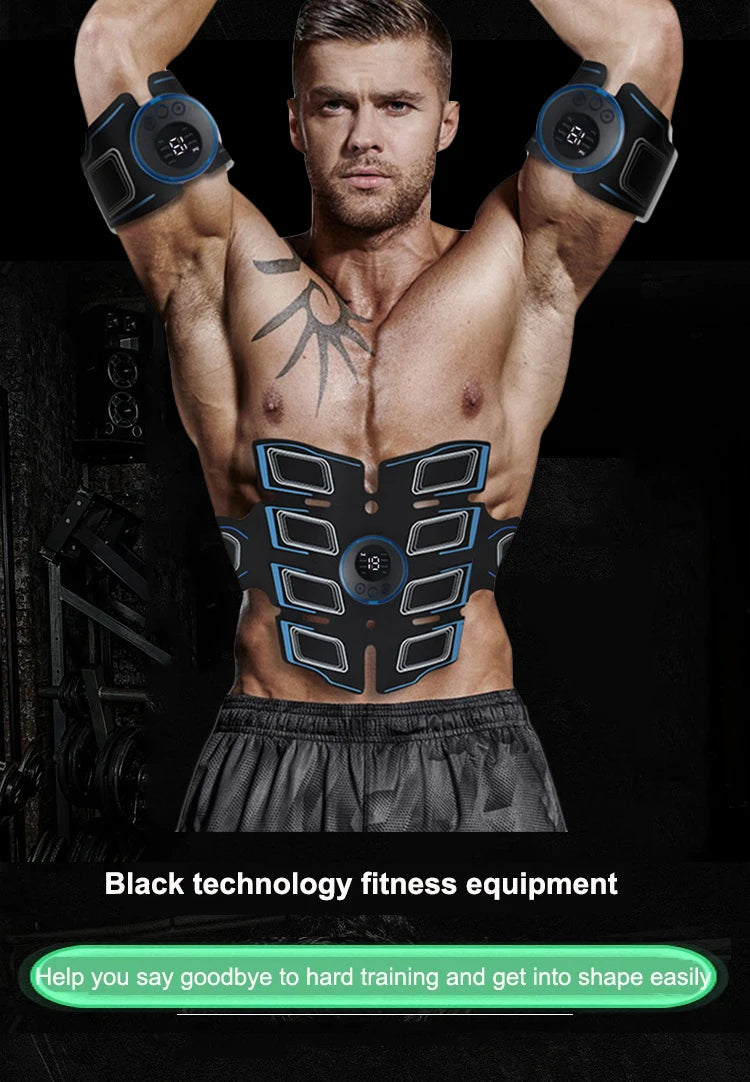 USB Rechargeable Abdominal Muscle Trainer Portable Abdominal Muscle Massager Electronic Training Belt Exercise Fitness Equipment Beauty World Shop