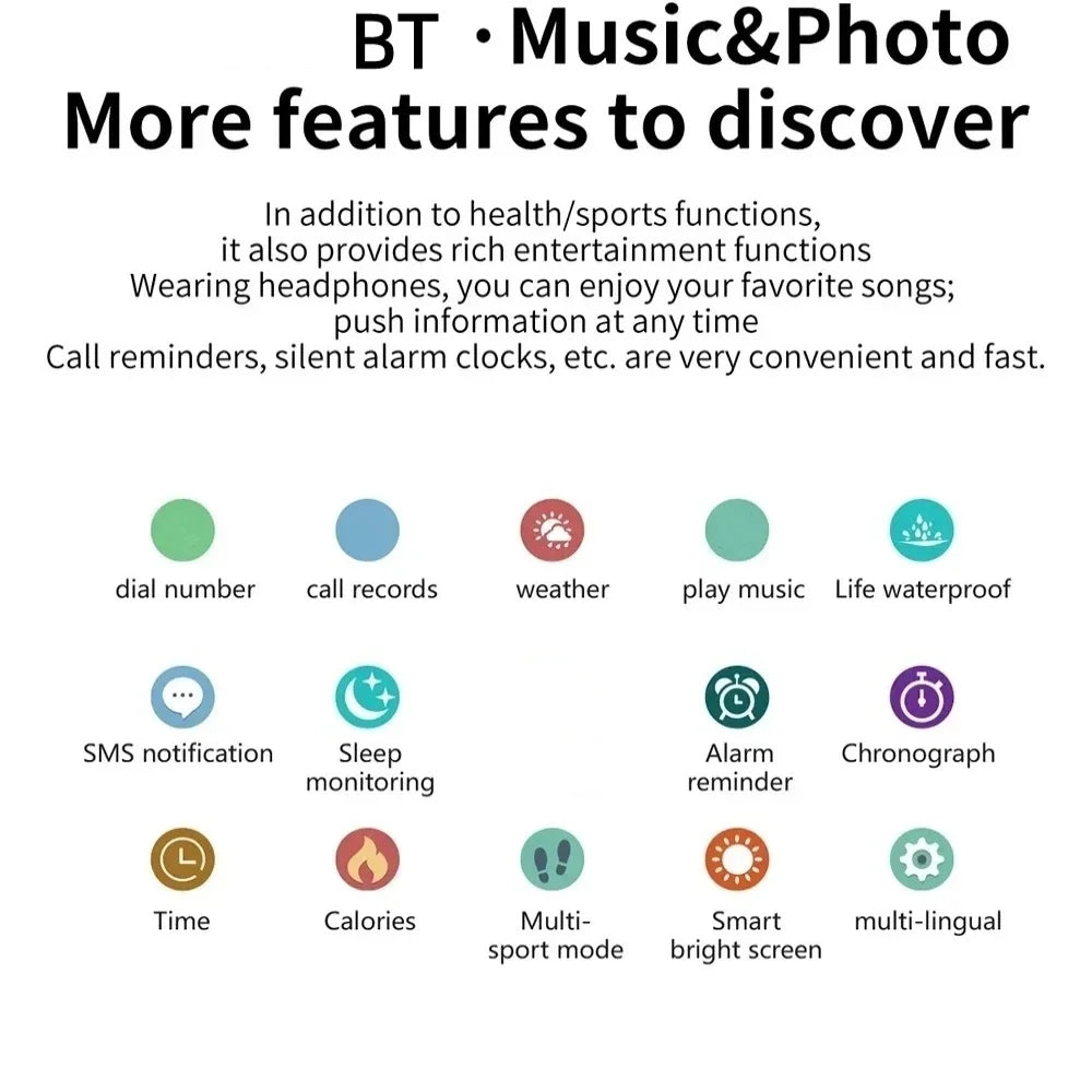 2025 New Smartwatch For Men Android IOS Phone 1.73" Screen Bluetooth Call Blood Oxygen Pressure Monitoring Smart Watch Women Beauty World Shop