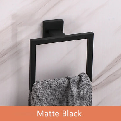 Bathroom Towel Ring Hook Hardware Accessories Storage Holder 304 Stainless Steel Hand Towel Holder Modern Round Towel Hanger Beauty World Shop