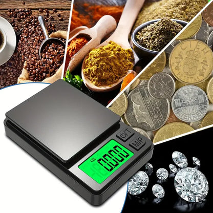 Precision Pocket Scale 1000g X 0.1g - Digital Gram, Food, Jewelry, Ounces/Grains Scale with Backlit LCD - Mini Scale for Travel Beauty World Shop