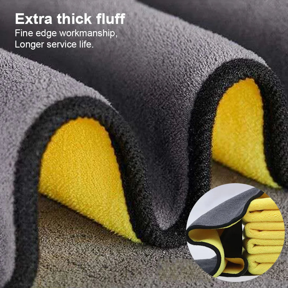 Car Wash Microfiber Towel 30x30/60CM Car Cleaning Drying Cloth Hemming Car Care Cloth Detailing Car Wash Towel Beauty Fashion