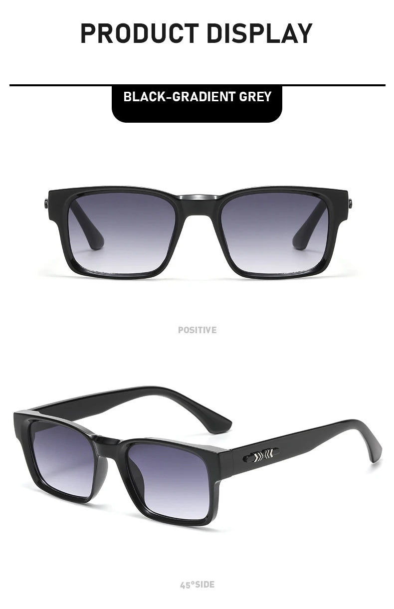 Light Luxury Square Sunglasses Minimalist Design Elegant Unisex Uv400 Protection Sun Glasses 9017 Beauty World Shop