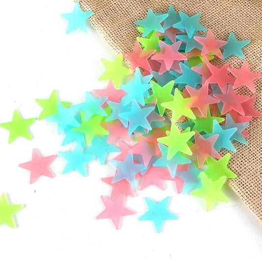 100Pcs/Set Stars Luminous Wall Stickers Glow In The Dark For Kids Baby Room Decoration Decals Colorful Star Home DIY Decor Mural Beauty World Shop