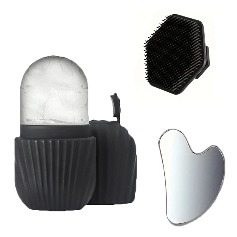 1/2/3pcs Ice Face Roller Facial Skincare Ice Roller Set,Facial Roller GuaSha FaceTool Set,Face Massage Roller Lifting Contouring Beauty World Shop