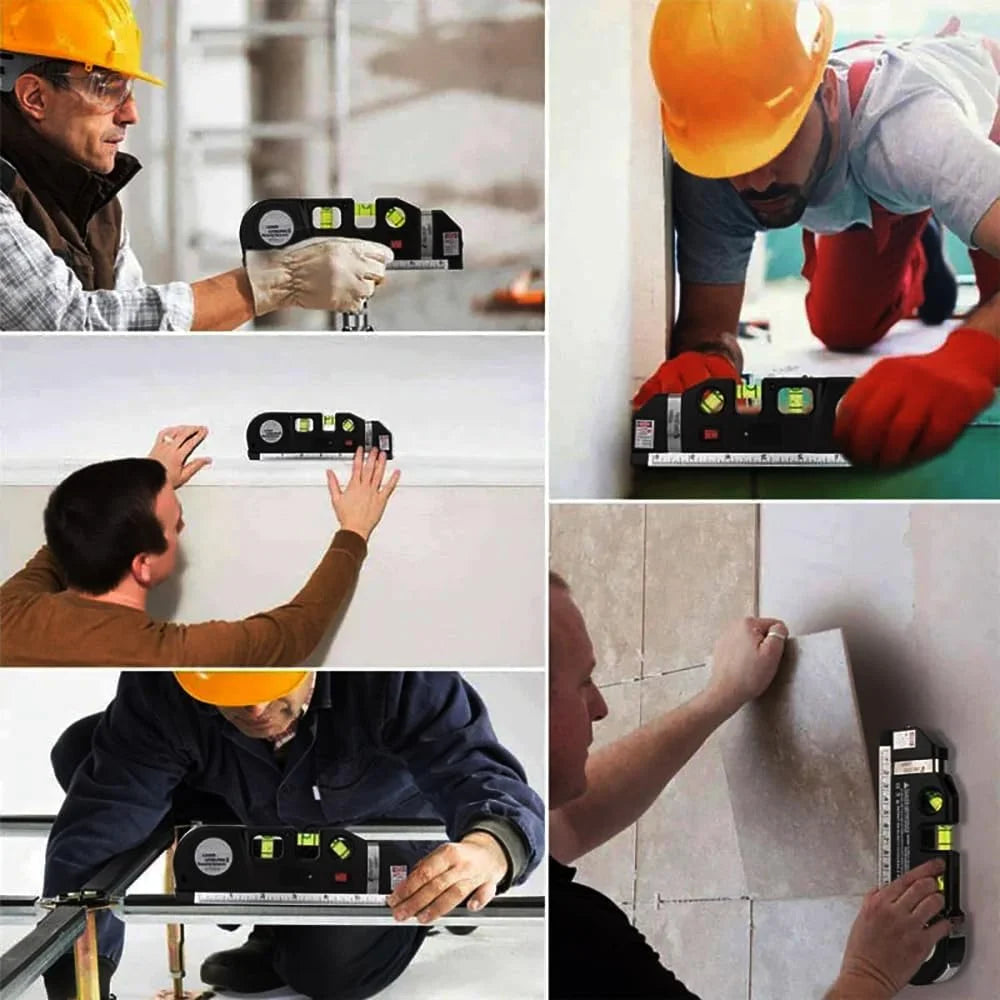 Laser Level Line Tool Multipurpose Laser Level Kit Standard Cross Line Lase 8 Feet Measure Tape Ruler With Metal Tripod Stand Beauty World Shop