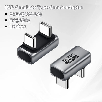 USB4.0 PD240W 8K60Hz Charger Connector for  80Gbps High Speed USB C OTG U-Shape Straight Angle dapter For Macbook iphnoe15/16