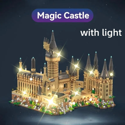 New Magic Hogwarts Castle Micro Building  Blocks Street View Architecture Creative MOC Model Kit  Kids Christmas Birthday Gifts Beauty World Shop