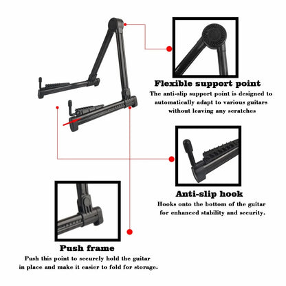 Miwayer Guitar Stand Folding A Frame Floor Universal ABS for Acoustic Classical Electric Bass Guitars Banjo Ukulele Portable Beauty World Shop