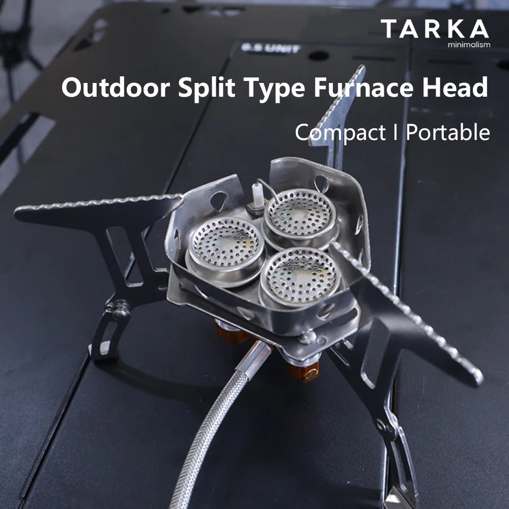 TARKA Camping Gas Stove 5800w 3 Head Gas Burner Tourist Strong Fire Furnace Climbing Hiking Equipment Picnic Kitchen Cookware Beauty World Shop