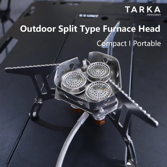 TARKA Camping Gas Stove 5800w 3 Head Gas Burner Tourist Strong Fire Furnace Climbing Hiking Equipment Picnic Kitchen Cookware Beauty World Shop