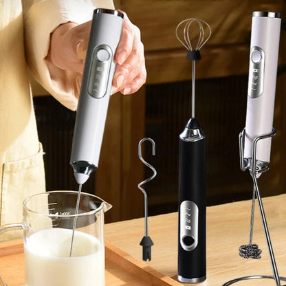 Handheld Double Stick Wireless Whisk Custard Foamer Mini Portable Blender Coffee Milk Three Speed Control Egg White Whipped USB Beauty World Shop
