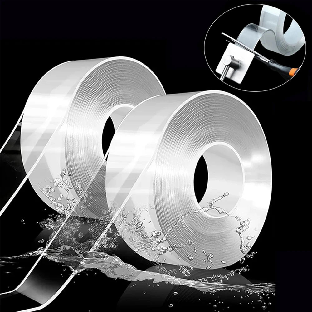 1pc Strong Double-sided Tape, Can Be Cleaned And Reused. Transparent Double-sided Tape Use for Kitchen, Bathroom, Office Beauty World Shop
