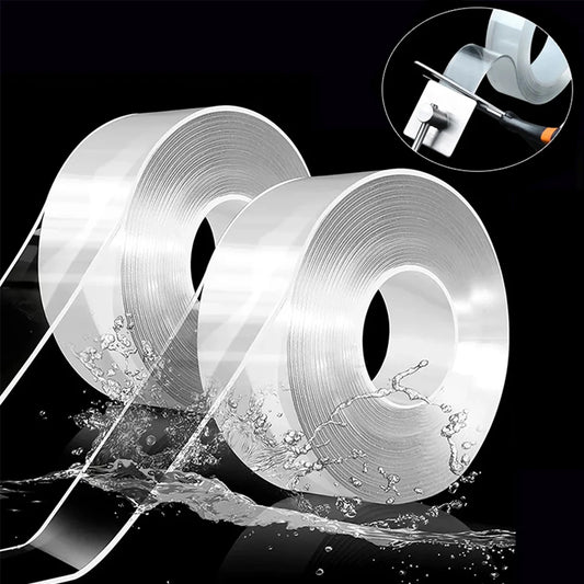1pc Strong Double-sided Tape, Can Be Cleaned And Reused. Transparent Double-sided Tape Use for Kitchen, Bathroom, Office Beauty World Shop