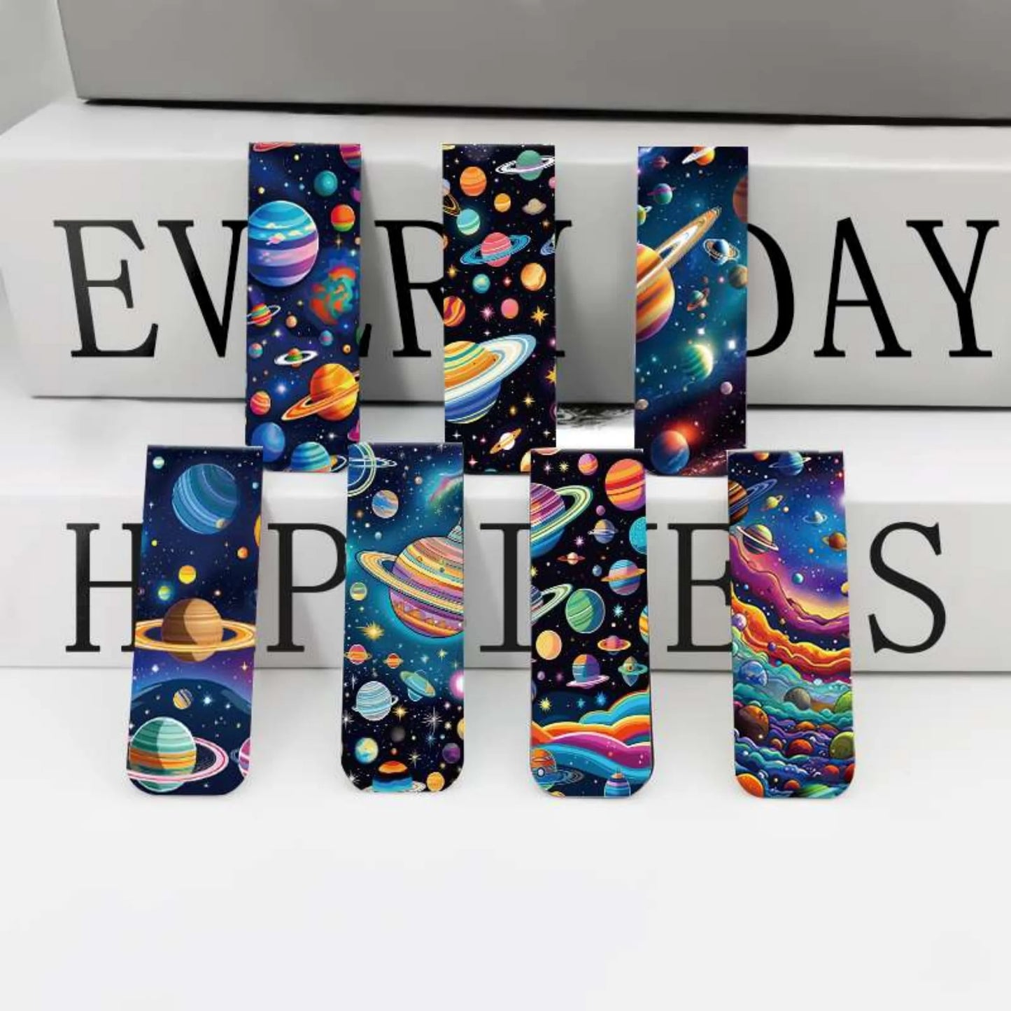 12pcs Space & Planet Themed Magnetic Bookmarks - Durable Paper Page Markers for Students, Teachers and Everyday Use Beauty World Shop