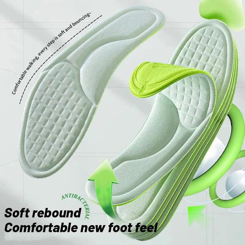 4D Cloud Technology Sports Insoles for Shoes PU Sole Soft Breathable Shock Absorption Cushion Running Orthopedic Care Insoles Beauty World Shop