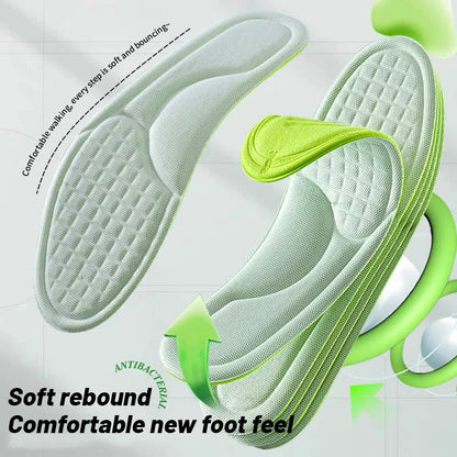4D Cloud Technology Sports Insoles for Shoes PU Sole Soft Breathable Shock Absorption Cushion Running Orthopedic Care Insoles Beauty World Shop