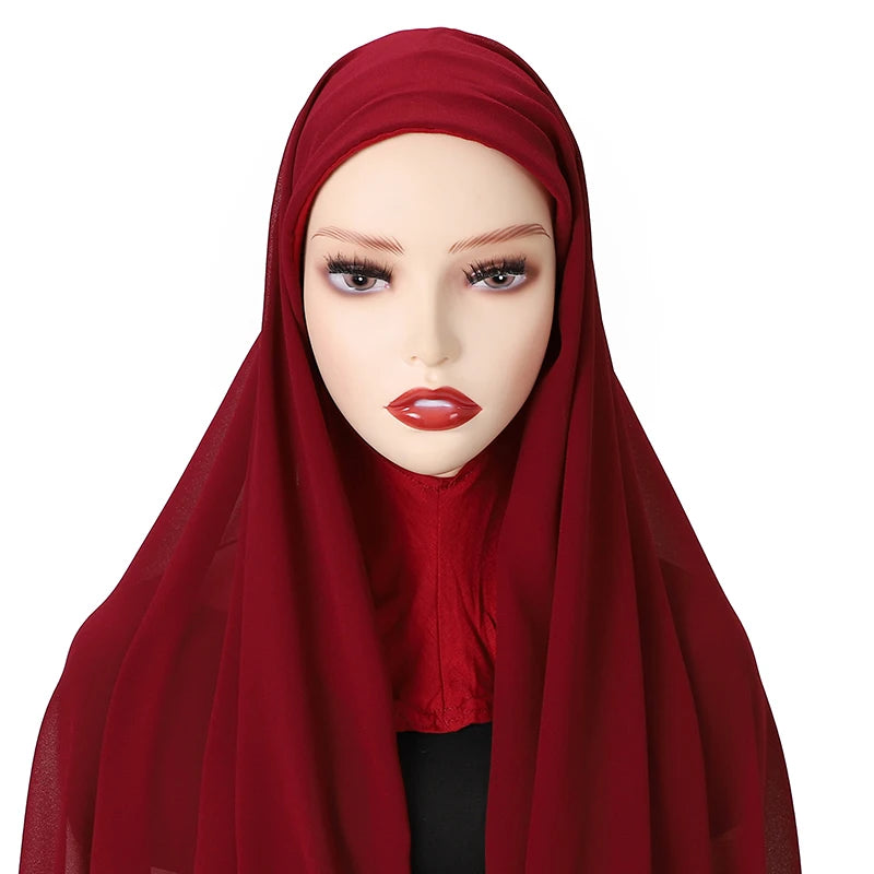 Full Cover Inner Muslim Chiffon Hijab Instant Scarf Islamic Cap Head Wear Caps Underscarf Bone Bonnet Headcover Beauty World Shop
