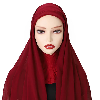 Full Cover Inner Muslim Chiffon Hijab Instant Scarf Islamic Cap Head Wear Caps Underscarf Bone Bonnet Headcover Beauty World Shop