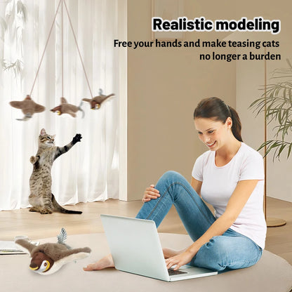 1PC Interactive Cat Toys Rechargeable Chirping Flapping Bird(no Flying) with Catnip for Indoor Cats Touch Activated Plush Toys Beauty World Shop