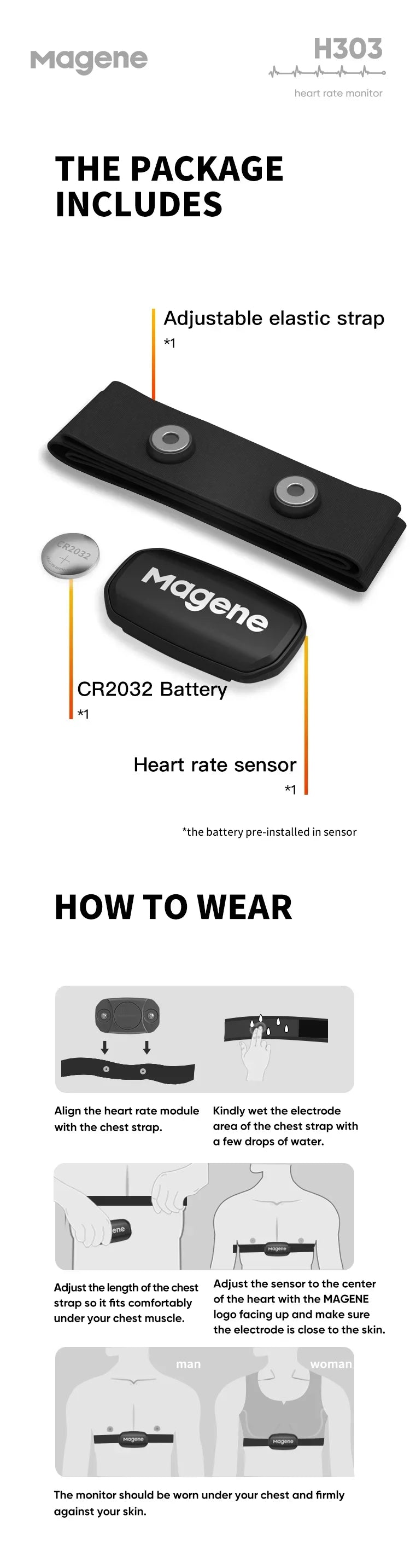 Magene H303 H64 Heart Rate Monitor Mover Sensor Dual ANT Bluetooth With Chest Strap Cycling Computer Bike Wahoo Garmin Sports Beauty World Shop