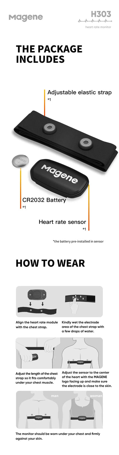 Magene H303 H64 Heart Rate Monitor Mover Sensor Dual ANT Bluetooth With Chest Strap Cycling Computer Bike Wahoo Garmin Sports Beauty World Shop