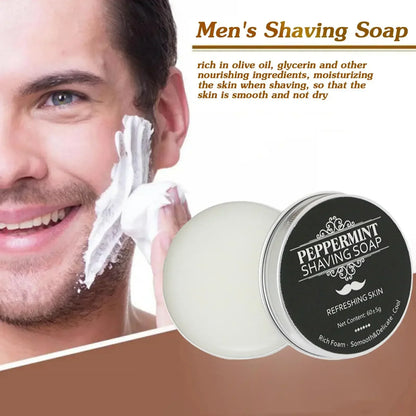 Handmade Smooth Texture Ear Shaving Soap Bar - Organic Foam Shaving Cream for Men Face Freshness And Cleanliness Maintainer