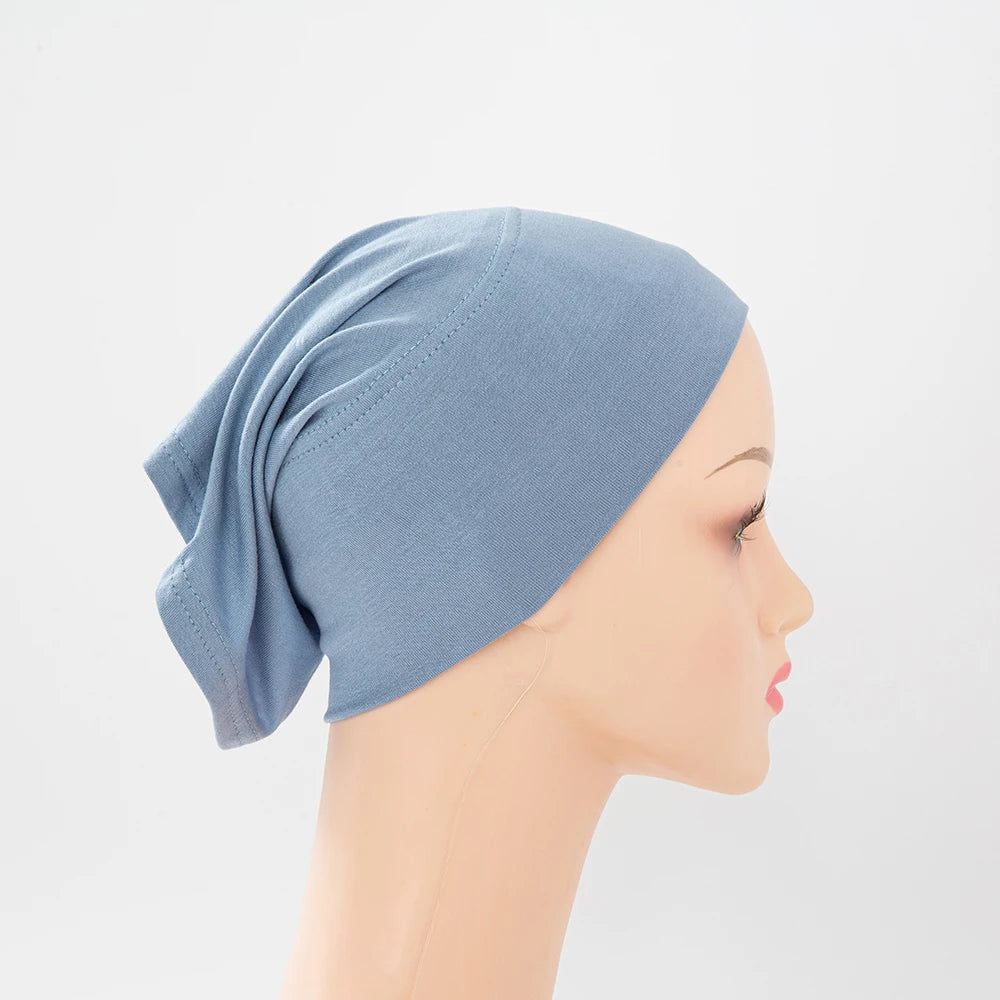 56colors Fashion Women Inner Hijab Tube Muslim Cap Bonnet Plain Islamic Underscarf Bamboo Jersey Undercaps Beauty World Shop