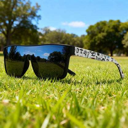 Classic Square Fashion Sports Sunglasses - Patterned Temples, Unisex for Cycling, Hiking, Travel - Perfect Gift Beauty World Shop