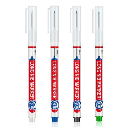 4Pcs/Set 20mm Deep Hole Long Nib Head Markers For Metal Perforating Pen Waterproof Bathroom Woodworking Decoration Multi-Purpose Beauty World Shop
