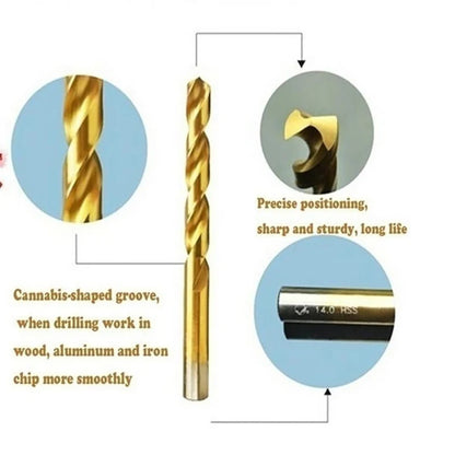 100/50Pcs Titanium Coated Drill Bits HSS High Speed Steel Set Tool Quality Power Tools 1/1.5/2/2.5/3mm Beauty World Shop