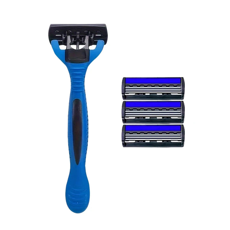 NEW Shaver Men Razor Shaving 3 Layer Stainless Blade Shaver Reusable Safety Razor Hair Removal Shaver Imported Blade Multi Tool Beauty World Shop