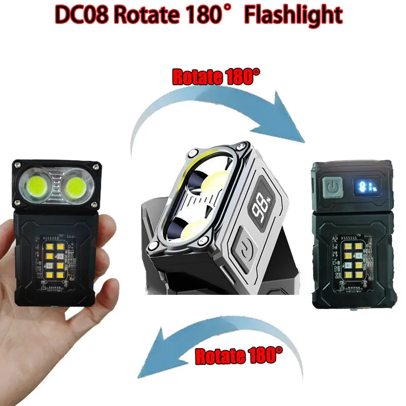 MINI USB Rechargeable LED Flashlight Portable Tail magnet flashlight Super Bright Camping Lantern Side COB emergency light Beauty World Shop