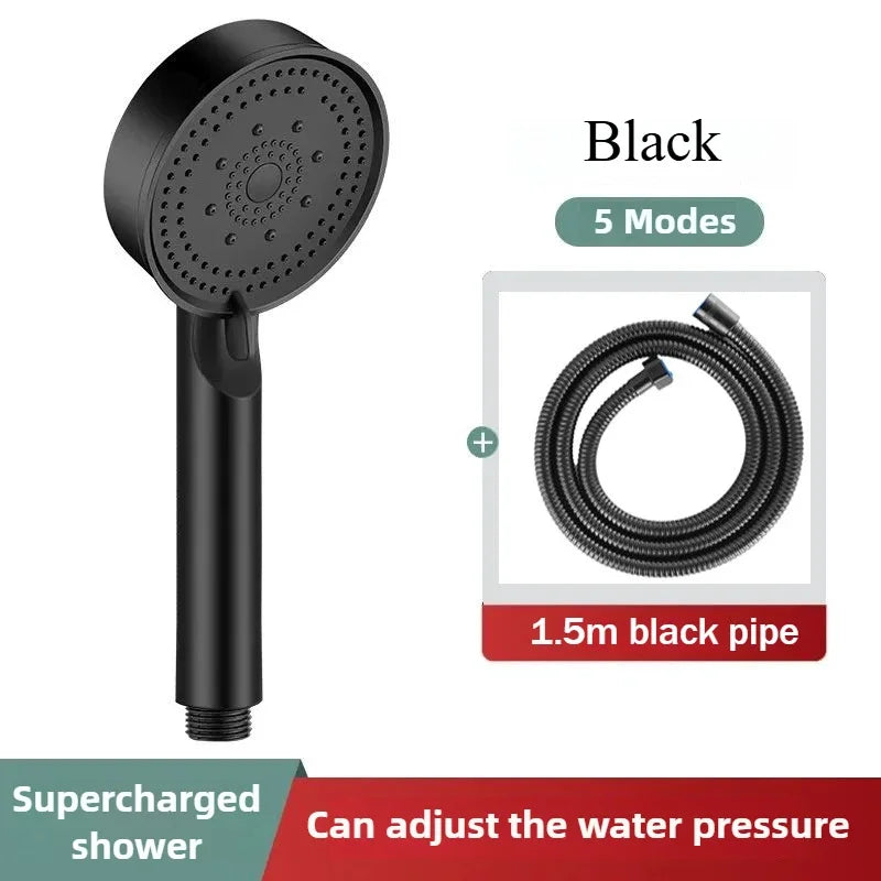 5 Modes Pressure Boost Shower Head Multifunction Adjustable Large Water Shower Nozzle Massage Bathroom Accessory Rain Shower Beauty World Shop
