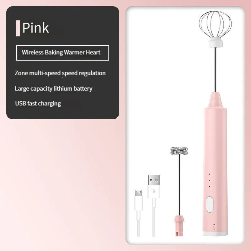 1 PCS USB Rechargeable Handheld Egg Beater 3 Speeds Electric Milk Frother Foam Maker Mixer Coffee Drink Frothing Wand Foamer Beauty World Shop