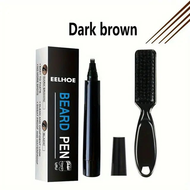 Hot Sale Beard Filling Pen Kit Beard Enhancer Brush Beard Coloring Shaping Tools Waterproof Black Brown Hair Pencil Man Cosmetic Beauty World Shop