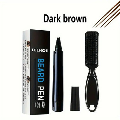 Hot Sale Beard Filling Pen Kit Beard Enhancer Brush Beard Coloring Shaping Tools Waterproof Black Brown Hair Pencil Man Cosmetic Beauty World Shop