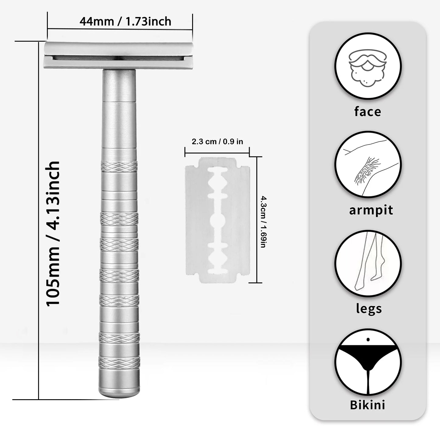 Double Edge Safety Razor with 5 Spare Blades 30° Angled Precision Reusable Single Blade Razors for Men and Women Beauty World Shop