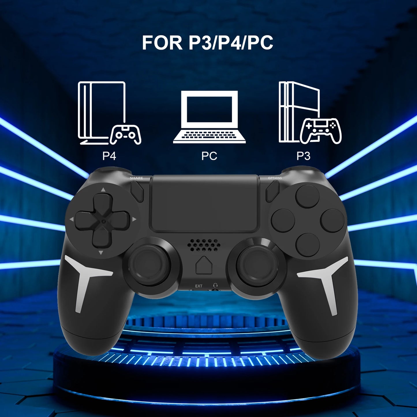 GAMINJA 6-axis Gyroscope Dual Vibration With touch pad Wireless Gamepad Bluetooth Controller For PS4 PS3 Console Computer PC Beauty World Shop