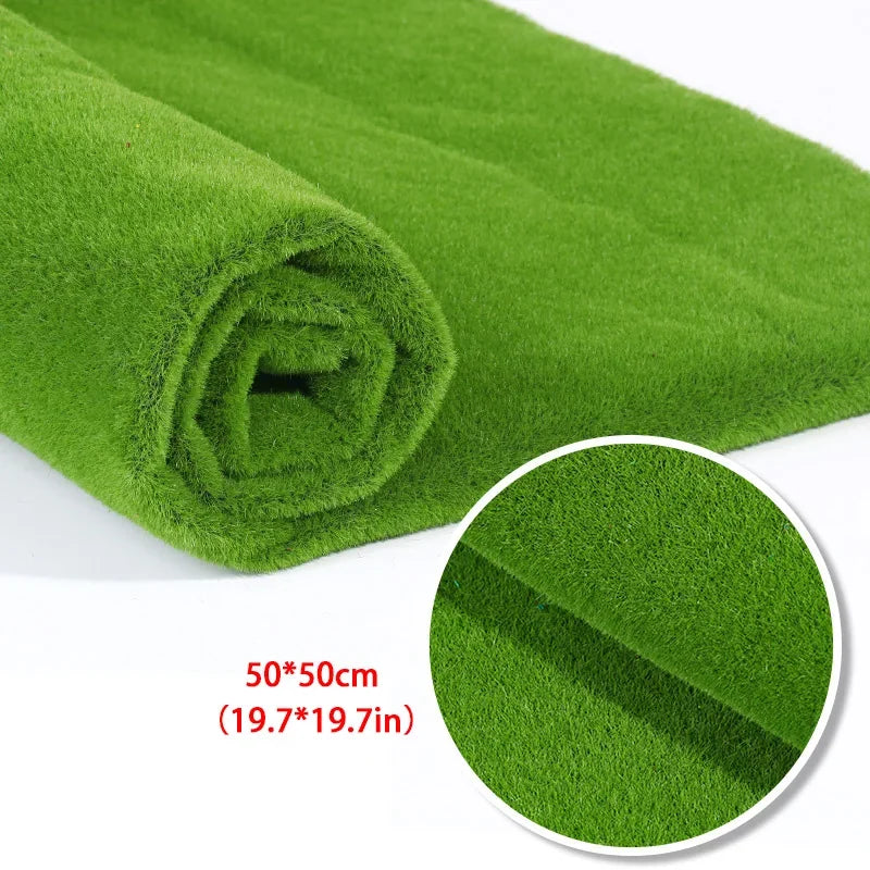 50X50cm Artificial Grass Rug Fake Moss Lawn Garden Landscape Turf Roll Festival Wedding Decoration  Mat Carpet Beauty World Shop