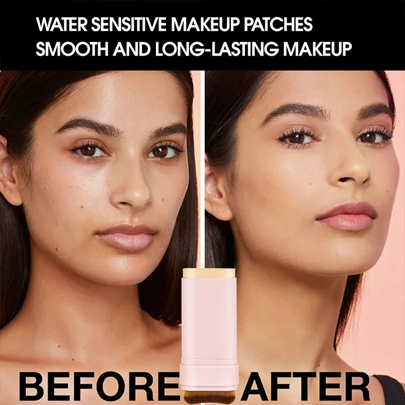 TVLV Concealing Foundation Stick: 5 Shades with Built-In Brush - Cream Finish, Lightweight and Waterproof Formula, Beauty Trend Shop