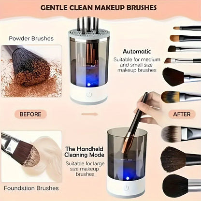 USB Powered Makeup Brush Cleaner, Odorless, Battery-Free, Essential Beauty Tool Accessory, Brush Washer and Dryer, Plug-and-Play